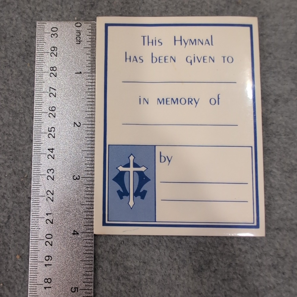 Lot of 50 Blank Vintage Abingdon Hymnal Bookplates Memorial In Memory Of - Picture 3 of 4